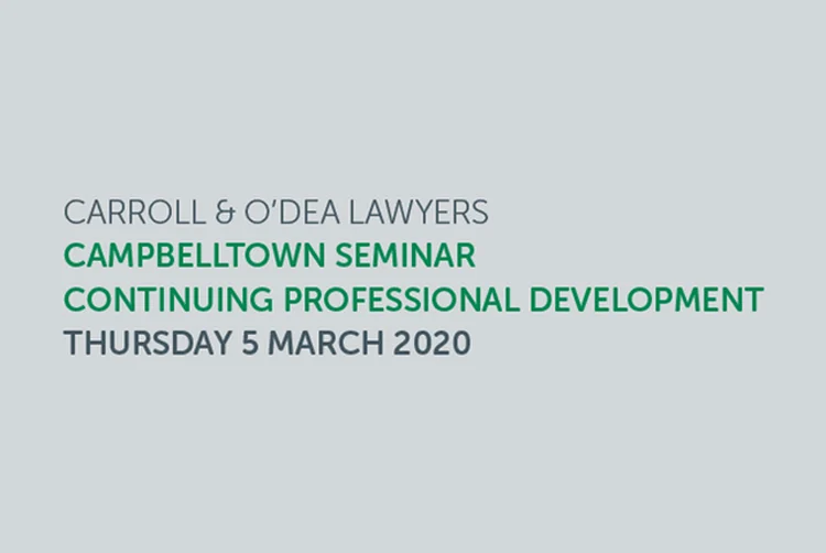 Campbelltown to host legal and academic specialists in personal injury and compensation law – Carroll & O’Dea Lawyers